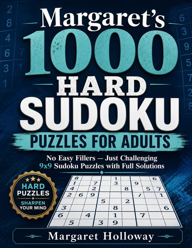 Cover of Margaret's 1000 Hard Sudoku Puzzles for Adults